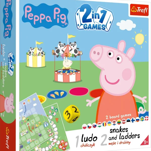 Gra 2w1 Chińczyk, Węże i drabiny. Świnka Peppa - najniższa cena