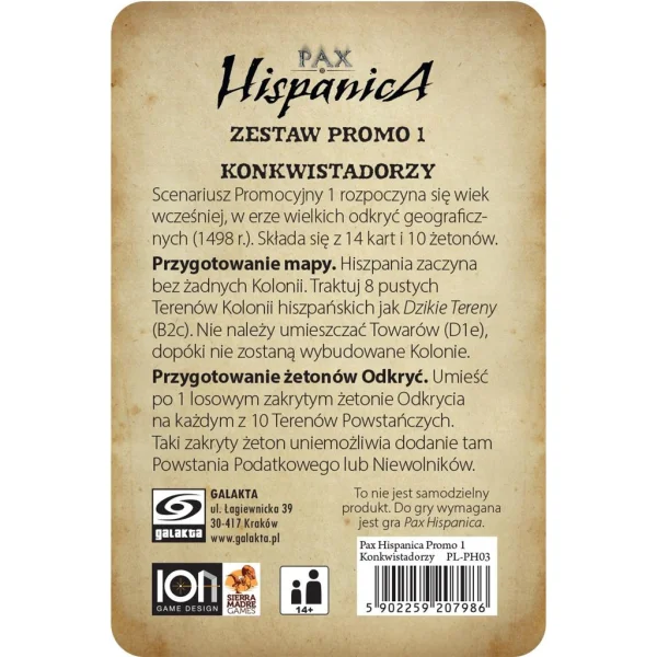 Gra planszowa Pax Hispanica: Zestaw Promo 2 - Kapitanowie - aktualna promocja i cena