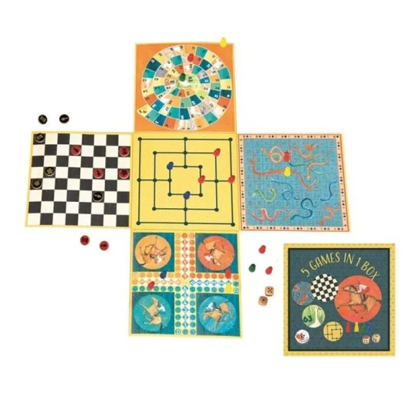 Gra Planszowe gry rodzinne 5w1 - najniższa cena
