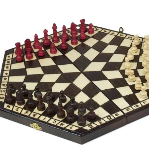 Gra Szachy 3-osobowe drewniane - najniższa cena
