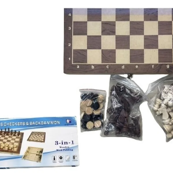 Gra Szachy drewniane 2w1 - najniższa cena