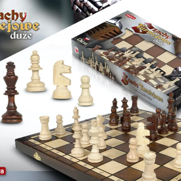 Gra Szachy turniejowe duże 43 cm - najniższa cena